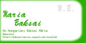 maria baksai business card