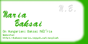 maria baksai business card